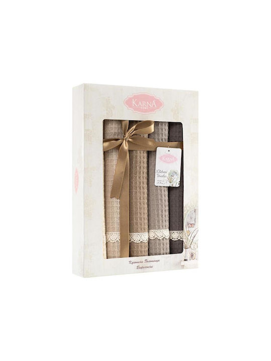 SteweHome Kitchen Towel Made of 100% Cotton in Brown Colour 40x60cm 5 Pieces