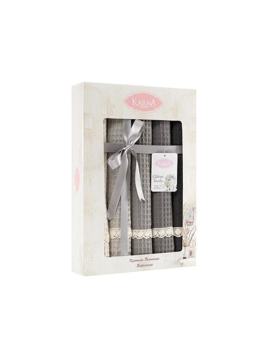 SteweHome Kitchen Towel Made of 100% Cotton in Gray Colour 40x60cm 5 Pieces