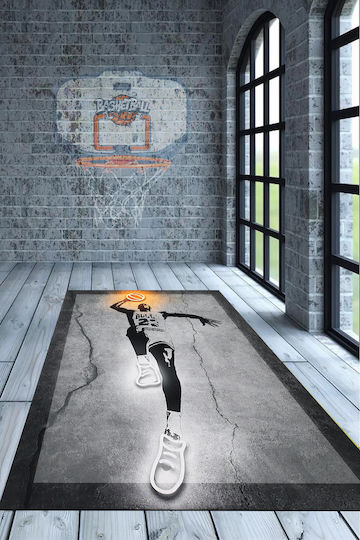 SteweHome Covor Pentru Copii Baschet 80x100cm Grosime 60mm