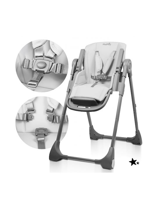 MalPlay Klappbarer Baby Hochstuhl Grau