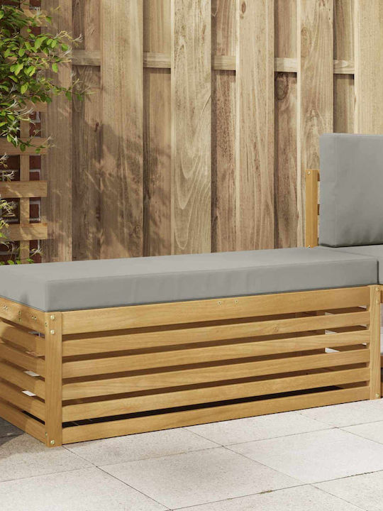 Outdoor Wooden Bench With Cushions 115x43x45cm