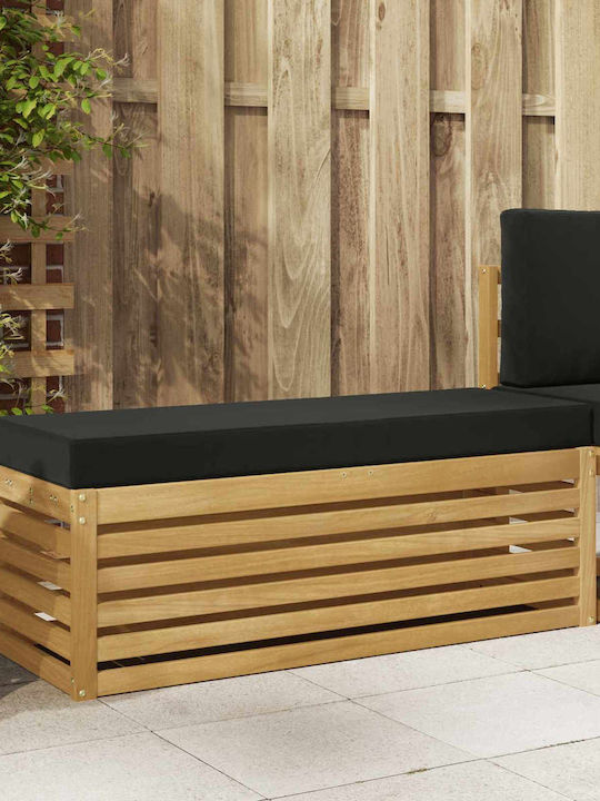 Outdoor Wooden Bench With Cushions 115x43x45cm