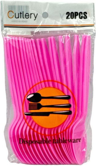Disposable Yellow Spoons for Party 20 Pieces