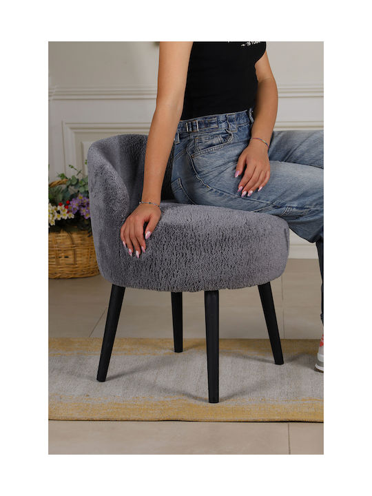 Kitchen Stools Upholstered with Gray Fabric
