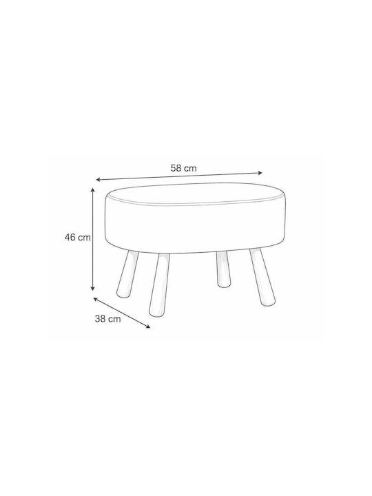 Living Room Stool Upholstered with Gray Fabric 40x60x60cm