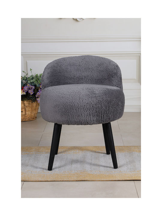 Kitchen Stools Upholstered with Gray Fabric