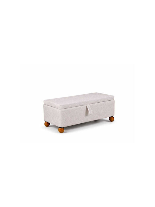 Living Room Stool With Storage Space Wooden Beige 90x40x40cm