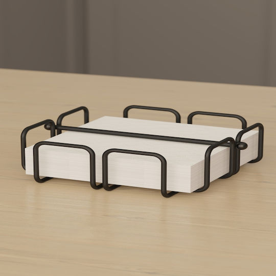 Femmit Metallic Black Tabletop Napkin Holder 19x19cm