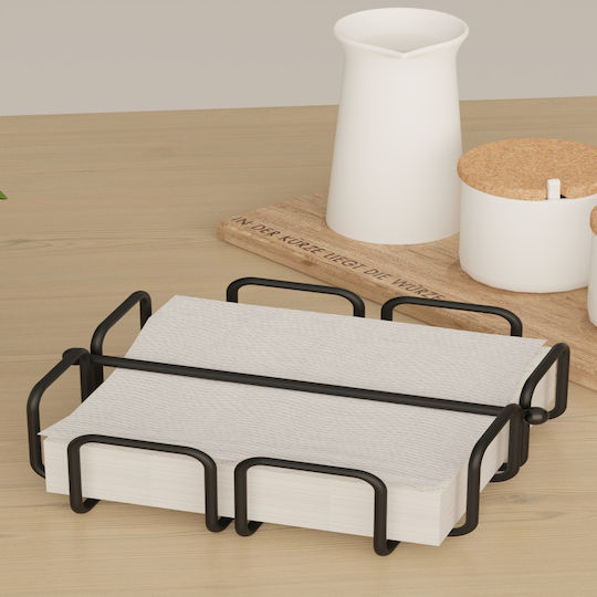 Femmit Metallic Black Tabletop Napkin Holder 19x19cm
