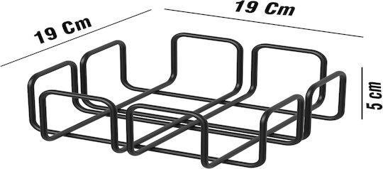 Femmit Metallic Black Tabletop Napkin Holder 19x19cm