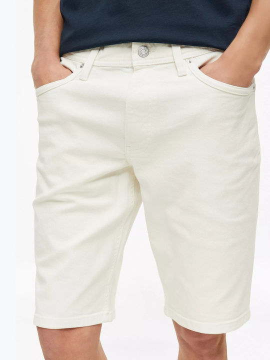 Bermude Denim Bărbați Albe