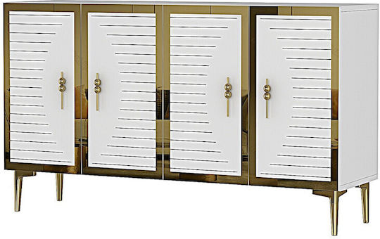 Sideboard aus Metall Weiß 120x32x75cm Sideboard aus Metall Weiß 120x32x75cm