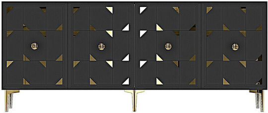 Μπουφές με Καθρέπτη Γκρι 180x32x75cm