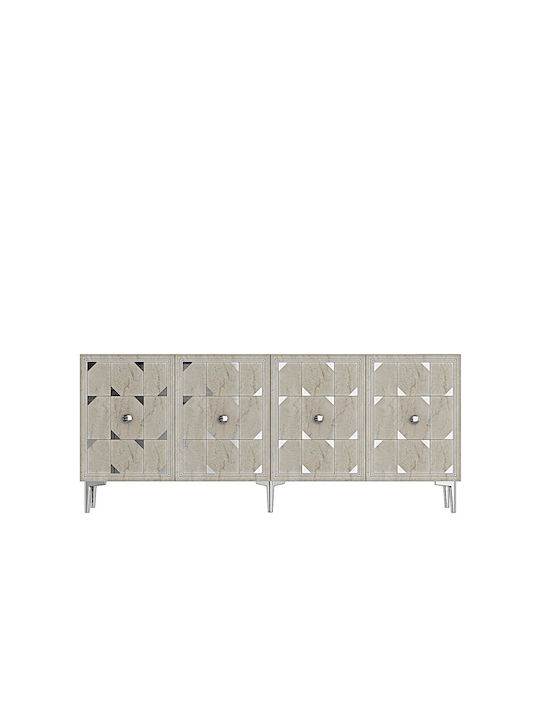 Μπουφές με Καθρέπτη Λευκός 180x32x75cm