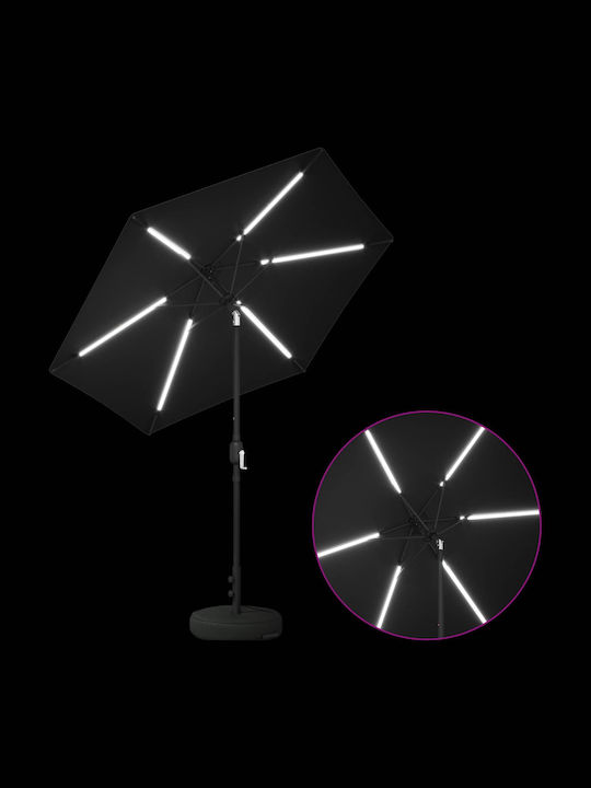 Umbrelă Rotundă Din Aluminiu Neagră Φ2.3m