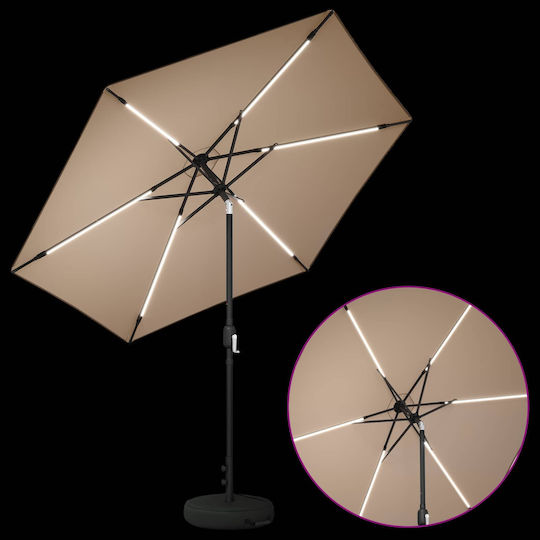 Circular Aluminum Garden Parasol Brown F2.7xY2.35m