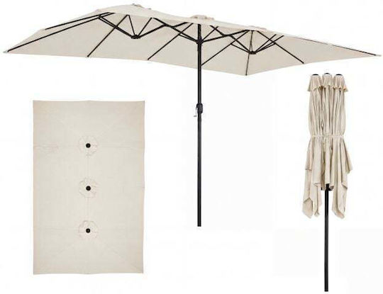 Garten- und Terrassen-Sonnenschirm Metall Beige