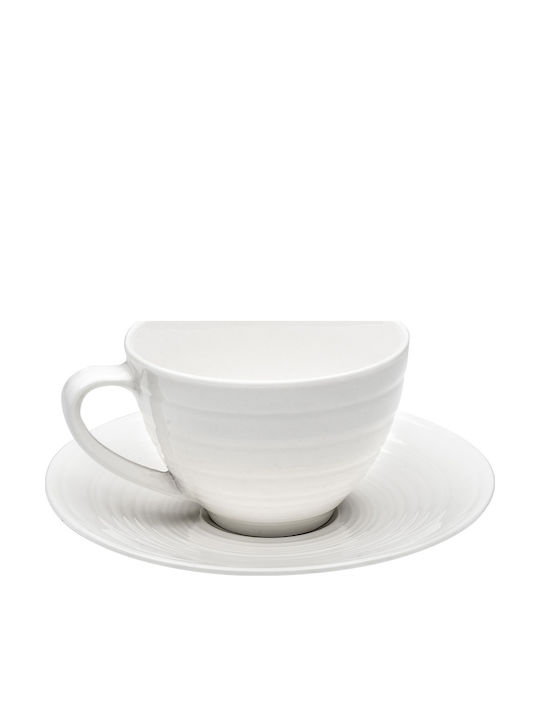 Beauty Home Art 7704 Φλιτζάνι Καφέ από Πορσελάνη Λευκό 250ml
