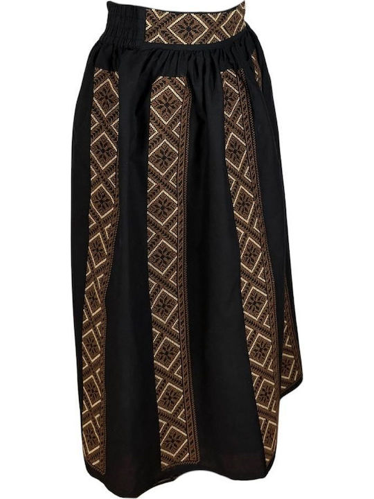 Φούστα Floral Black Brown