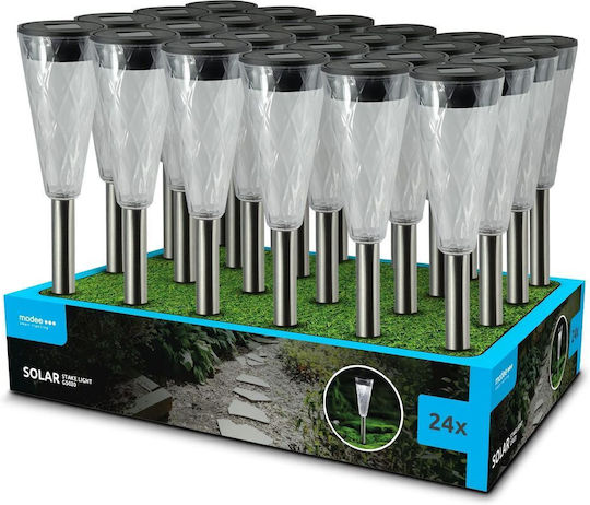 Modee Lighting Set of 24 Spiked Solar Lights Warm White with Photocell IP44 34.5x34.5cm