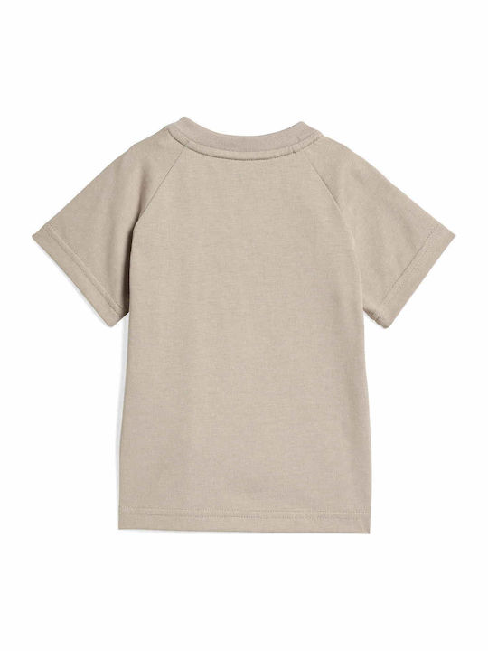 Kids Set with Shorts Summer 2 Pieces Stone Khaki Trefoil