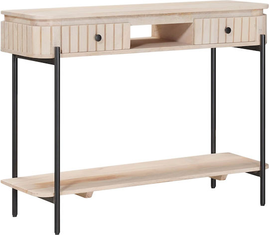 Table Made of Solid Wood White 100x30x76cm
