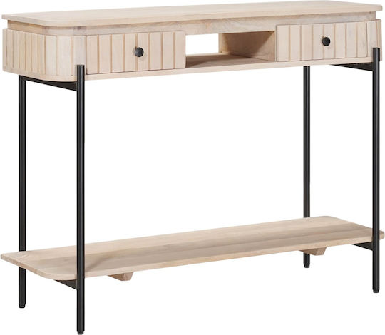 Table Made of Solid Wood White 100x30x76cm