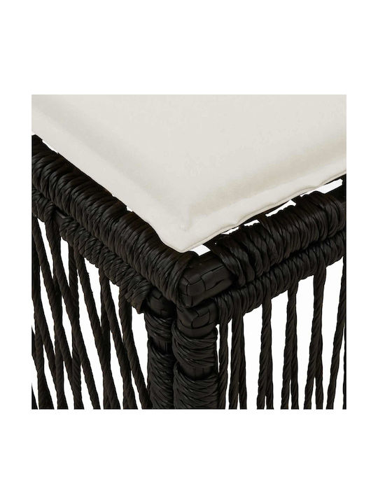 Σκαμπό Rattan Μαύρο 55x55x40cm Σκαμπό Rattan Μαύρο 55x55x40cm