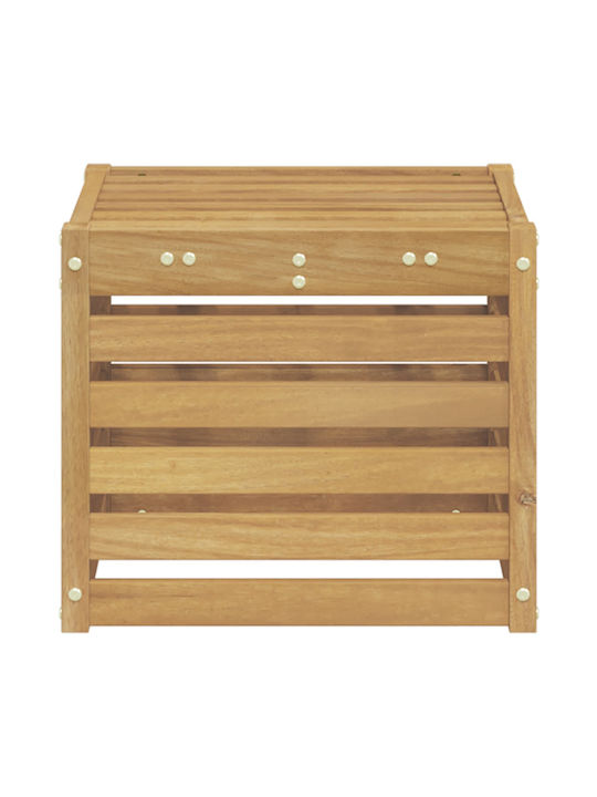Wooden Garden Stool Outdoor White 35x38x37cm