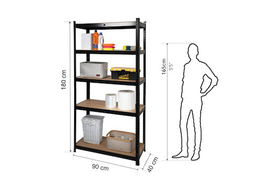 General Trade Dexion Verzinkte Regal 90x40x180cm mit 5 Regalen Gesamtbelastbarkeit 875kg