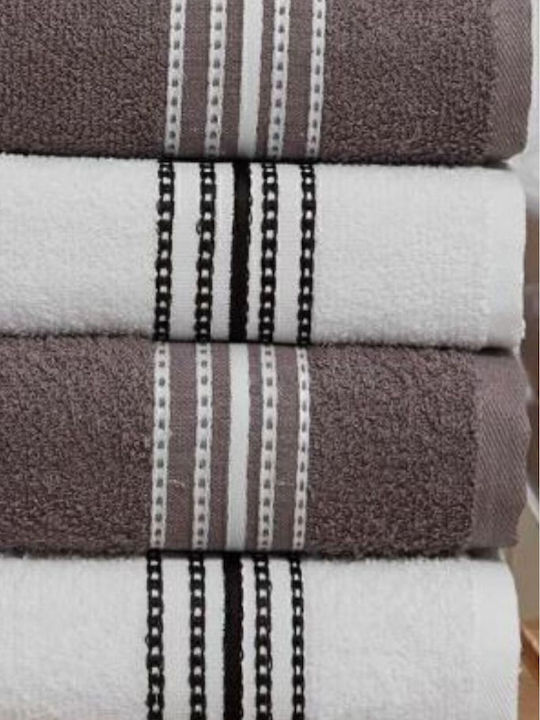 SteweHome Bath Towels Set 4pcs Brown