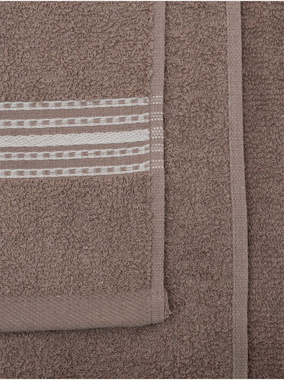 SteweHome Bath Towels Set 4pcs Brown