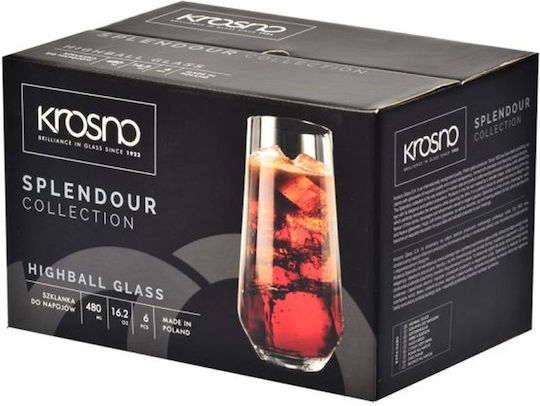 Krosno Set Water Glasses Glass 480ml 6pcs