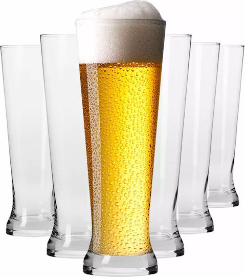 Krosno Satz Biergläser Glas Grau 680ml 6 Stück