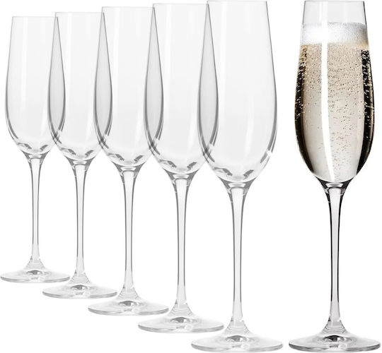 Krosno Set Brillen Champagner Kelch Kristall 180ml 6 Stück