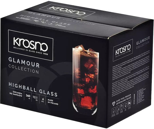 Krosno Krosno Wasserbrillen Kristall Honig 360ml 6 Stück