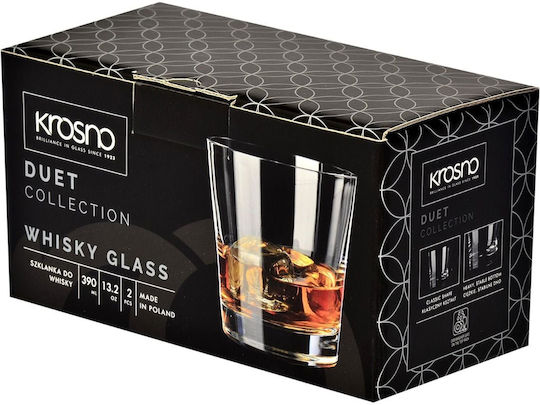 Krosno Set Whiskey Gläser Transparent 390ml 2 Stück
