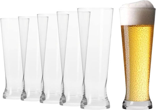 Krosno Satz Biergläser Glas Grau 680ml 6 Stück
