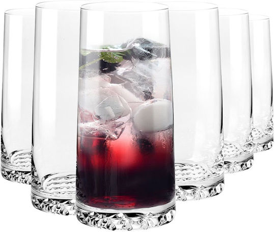 Krosno Set Glasses for Water Whiskey and Cocktail Crystal 350ml 6 Pieces