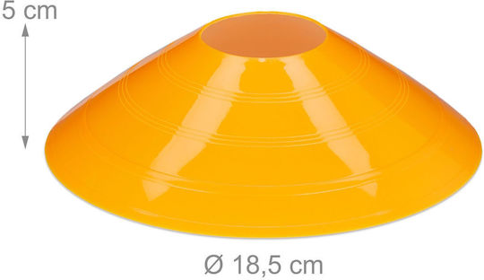 Set 50 Conuri De Marcare Pentru Fotbal Relaxdays 5 Culori 5x18.5cm Suport Inclus
