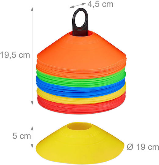 Set 80 Multicolor Marking Cones Relaxdays 5x19cm