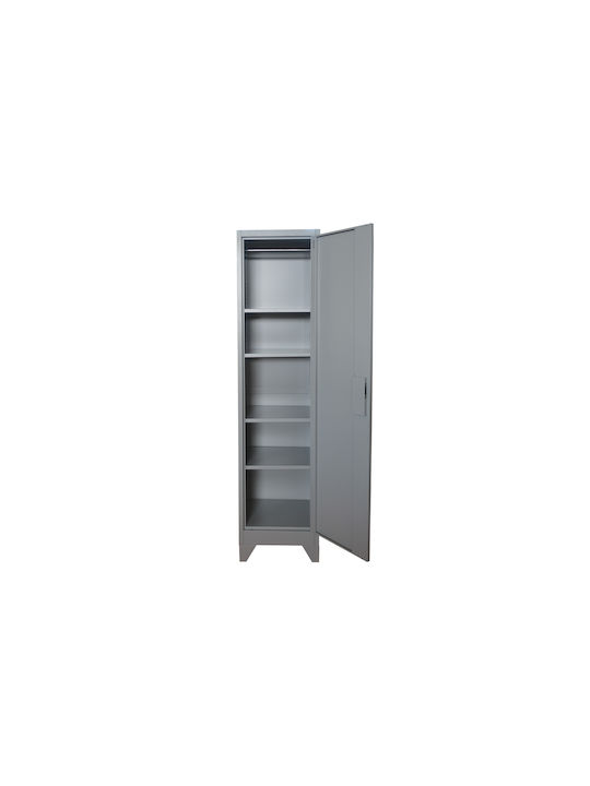 Einzeltür Metallischer Galvanisierter Außenschrank mit Verriegelungsfunktion mit 4 Regalen 45x40x190cm
