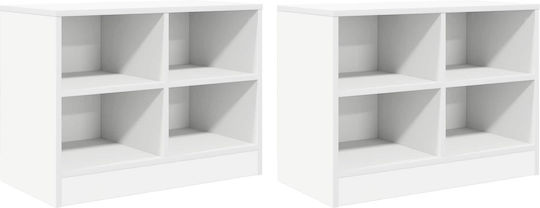 Дървен Бял Шкаф За Бюро 66x33x48см
