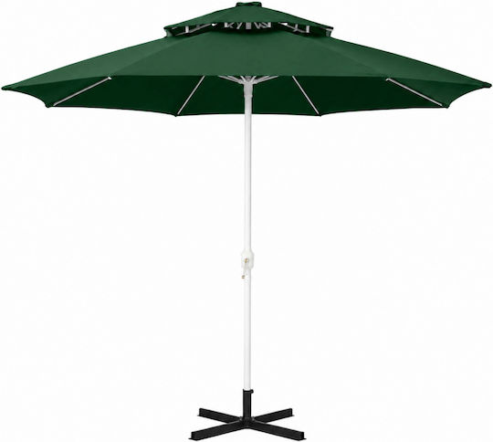 ForHome Folding Beach Umbrella Diameter 2.4m with UV Protection and Air Duct Green