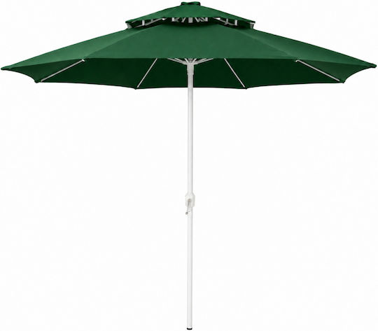 ForHome Folding Beach Umbrella Diameter 2.4m with UV Protection and Air Duct Green