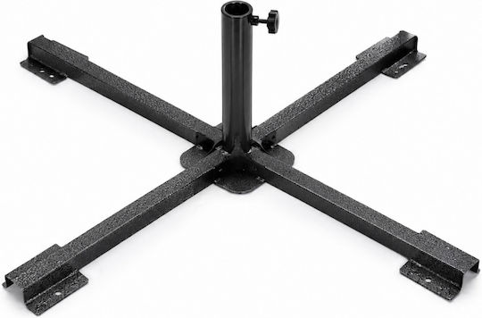 Beach Umbrella Base Cross Metal Black