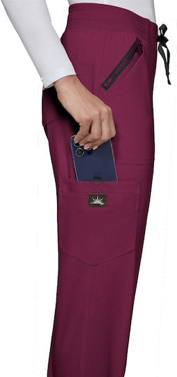 KOI USA Female Medical Pants Burgundy