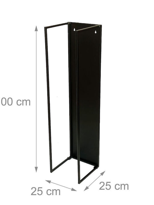 Relaxdays Raft Din Lemn Pentru Depozitarea Lemnelor 100x25x25cm Negru