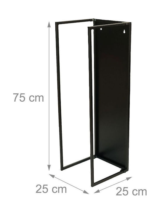 Relaxdays Raft Din Lemn Pentru Depozitarea Lemnelor 75x25x25cm Negru