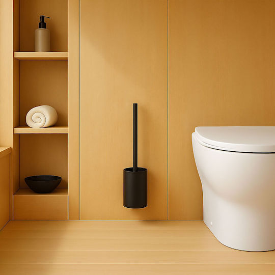 Relaxdays Metallische Toilettenbürste Badezimmer Schwarz